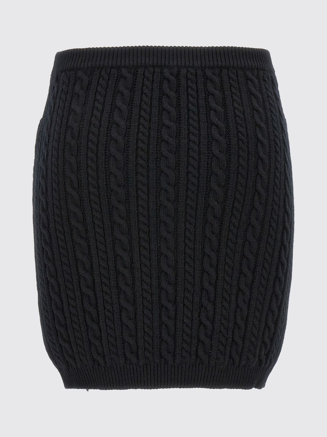 Wool knitted mini skirt - Grey