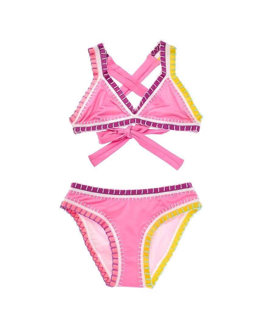 Rainbow Embroidered 2pc Bikini Set