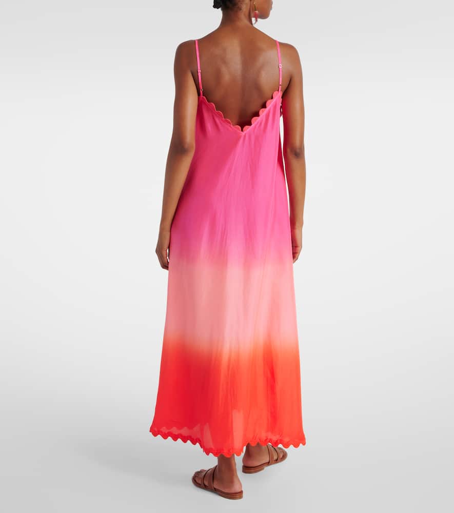 Scalloped silk slip dress