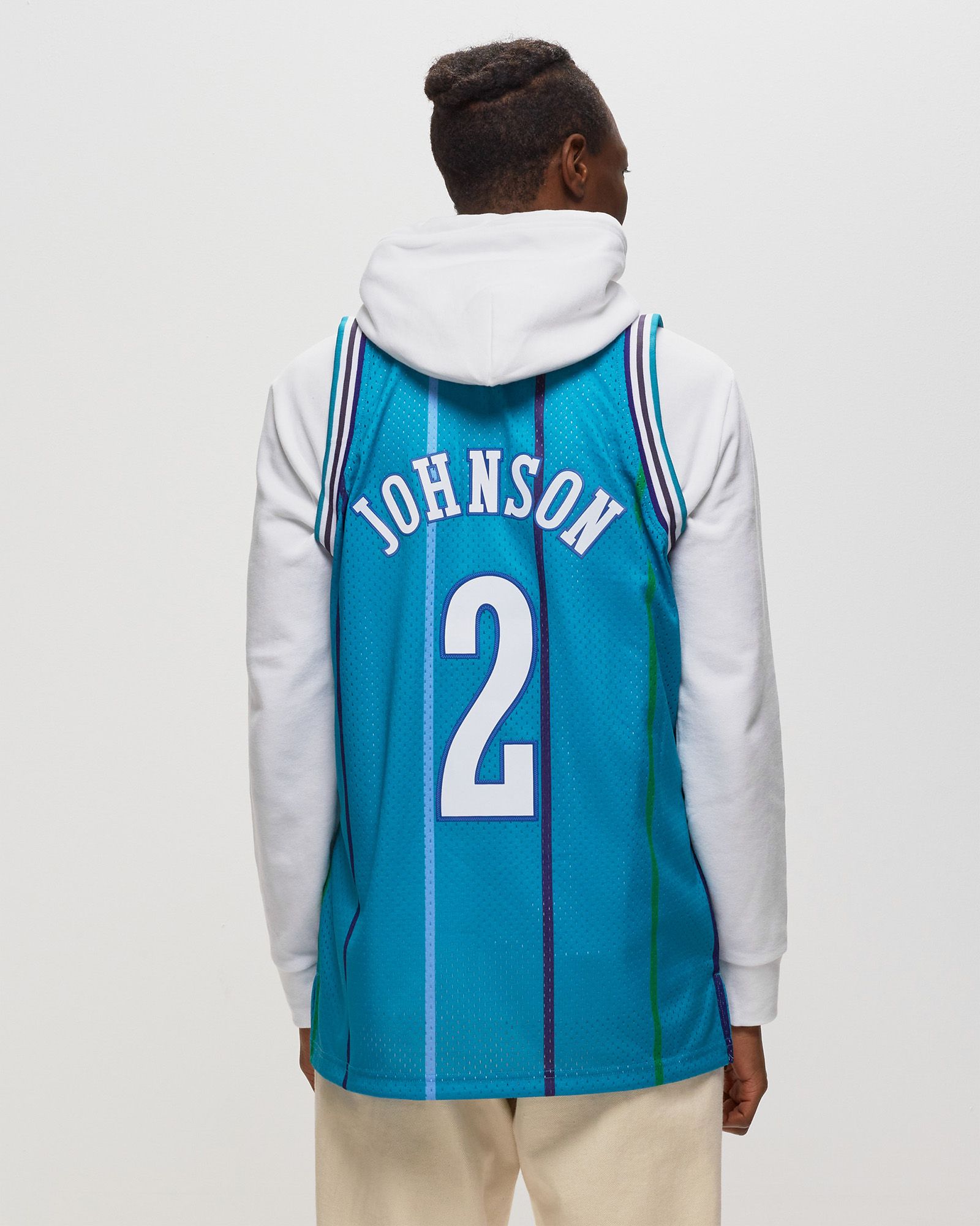 NBA Swingman Jersey Charlotte Hornets Road 1992-93 Larry Johnson #2 blue male Jerseys now available at BSTN