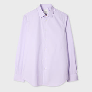 Tailored-Fit Pale Lilac Cotton-Poplin Shirt Purple