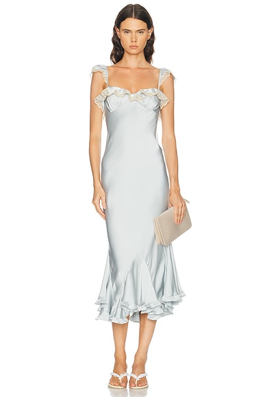 LPA Addison Midi Dress in Light Blue - Blue. XL also in