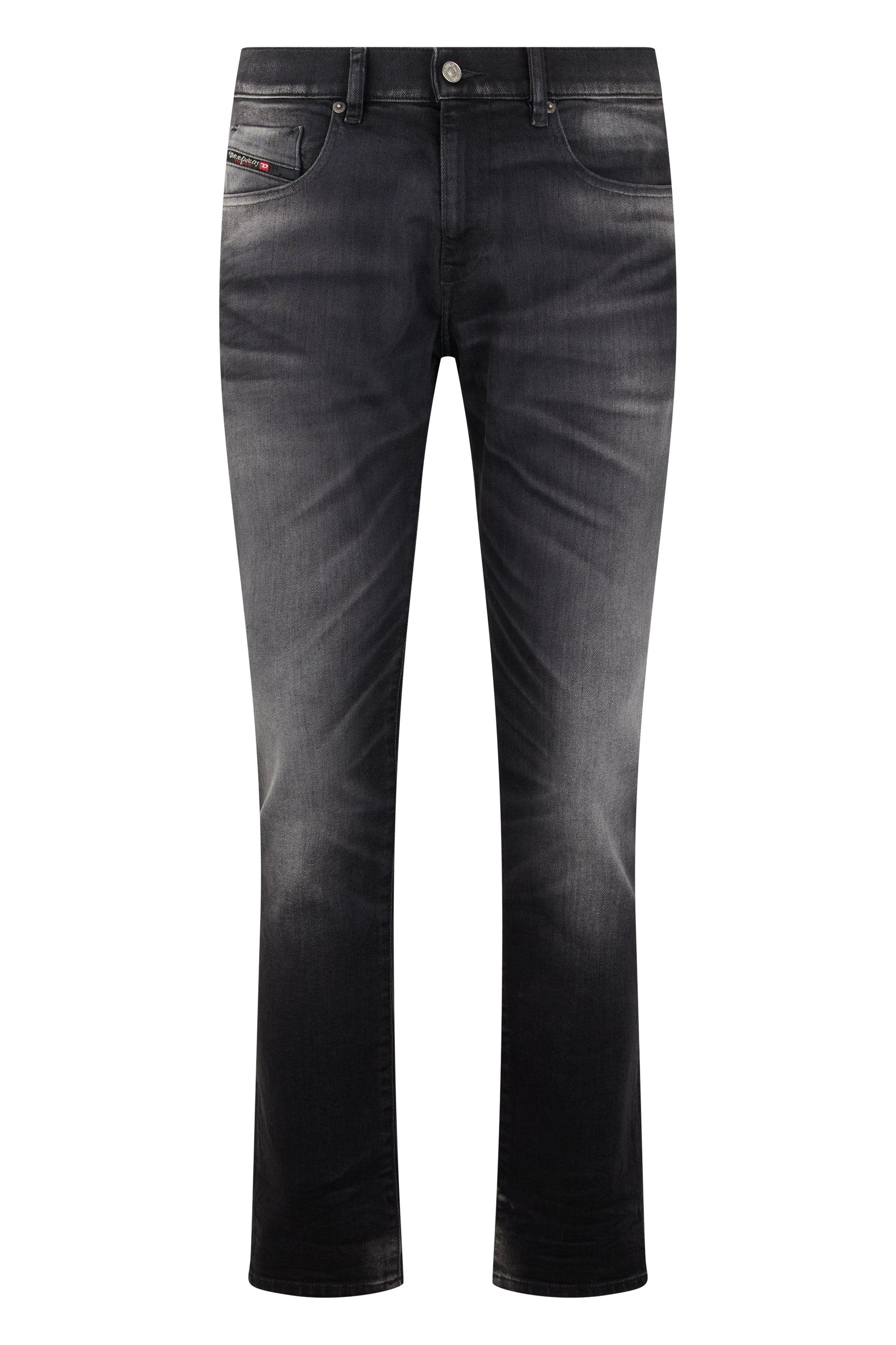 Slim Denim Jeans with Straight Cut & Slight Flare Hem
