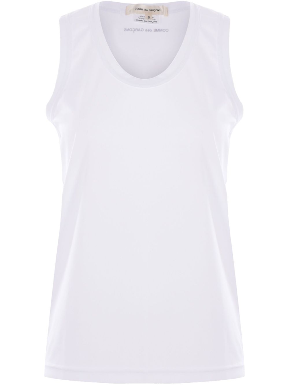Logo-Print Jersey Tank Top — White