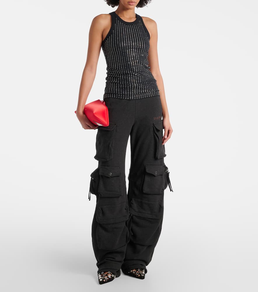 Cotton fleece cargo pants