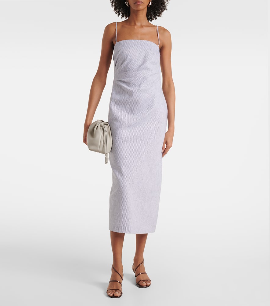 Cotton and linen midi dress