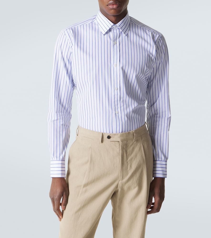Striped cotton poplin shirt