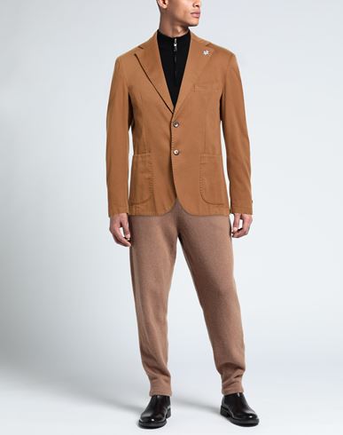 Man Blazer Camel Size 36 Cotton, Elastane
