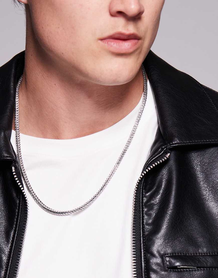 ASOS DESIGN wrap around square chain bracelet in burnished silver tone