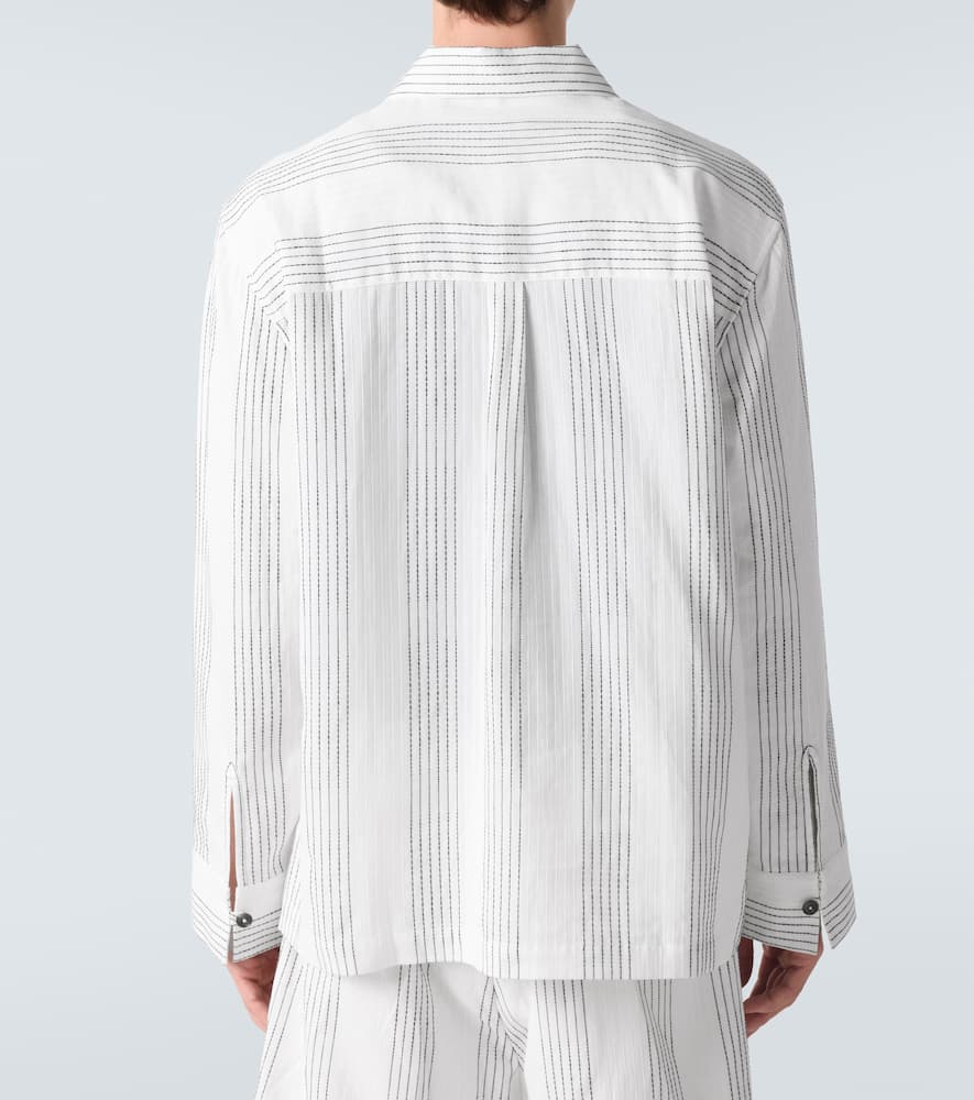 Kantha striped cotton overshirt