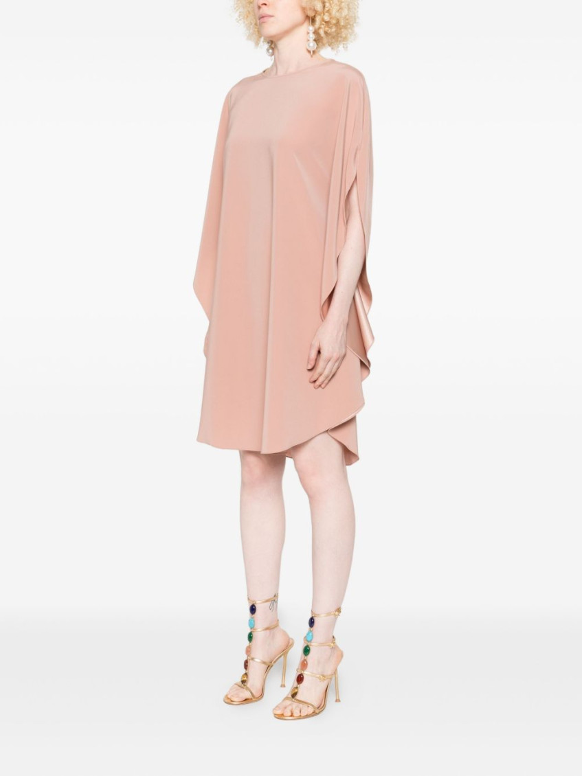 Pink Split-sleeve Midi Dress