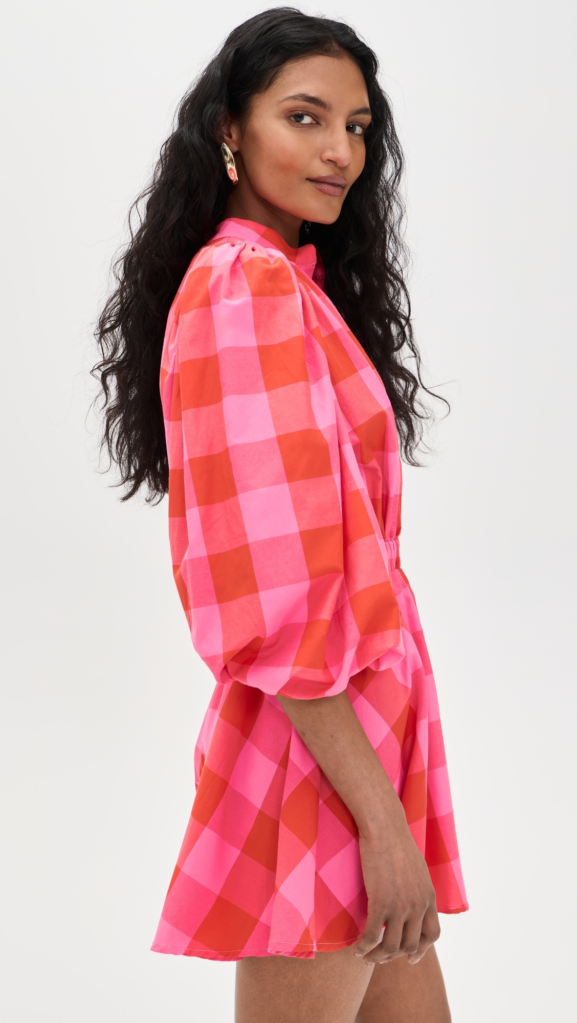 Inacia Romper Big Gingham Red And Pink L