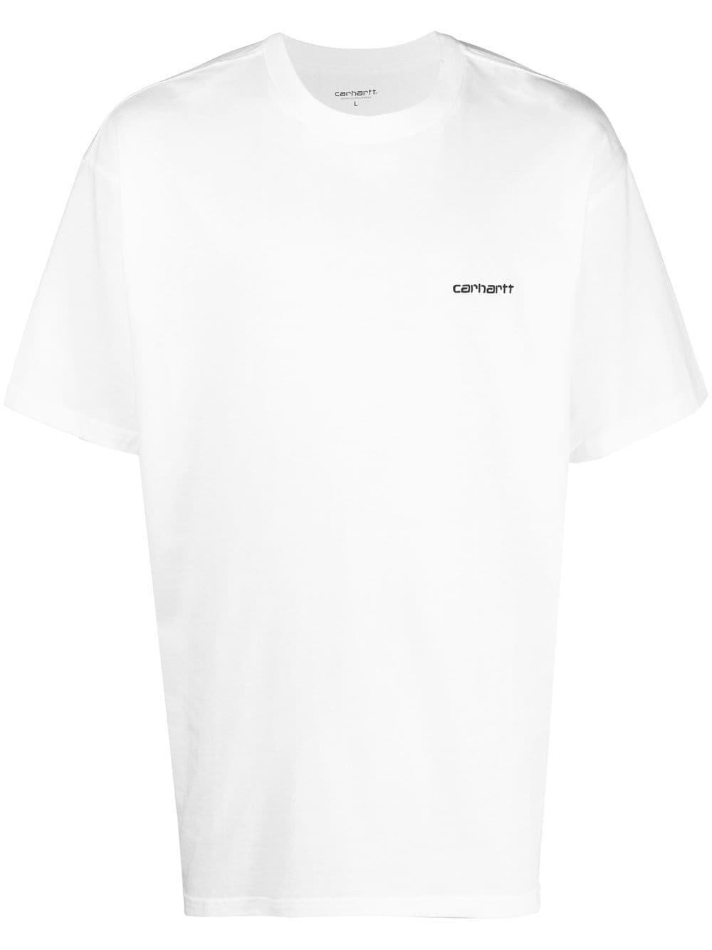 -T-shirt in cotone con logo ricamato-Uomo