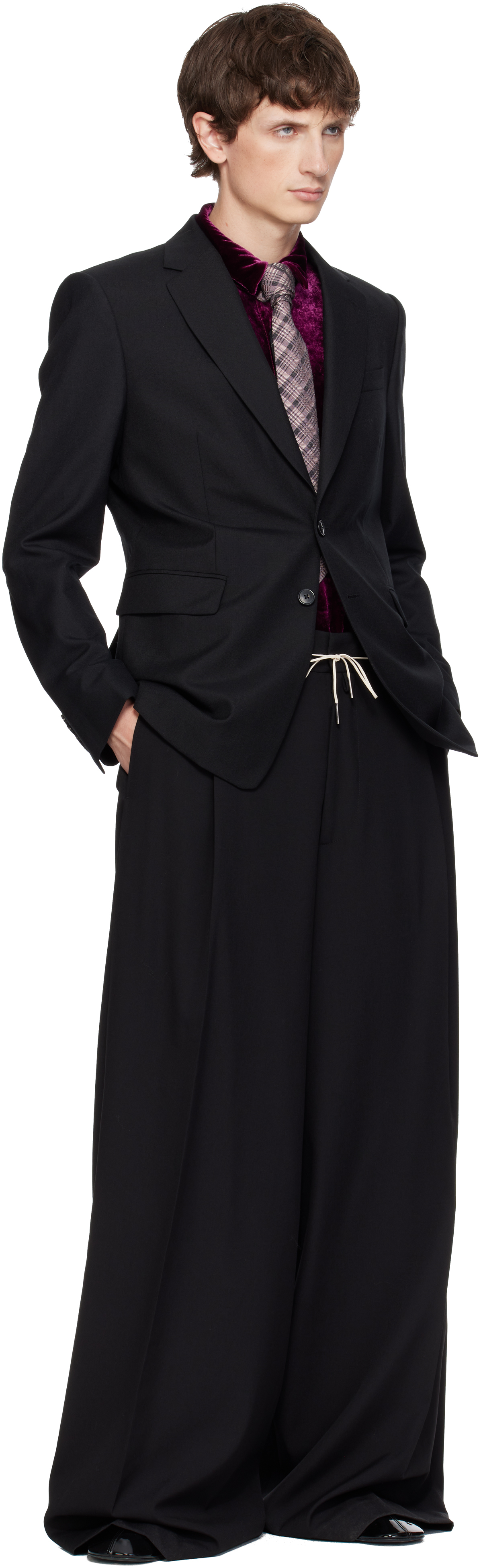 Black Slim Fit Wool Blazer