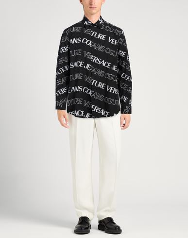 Versace Jeans Couture Man Shirt Black Size 40 Cotton
