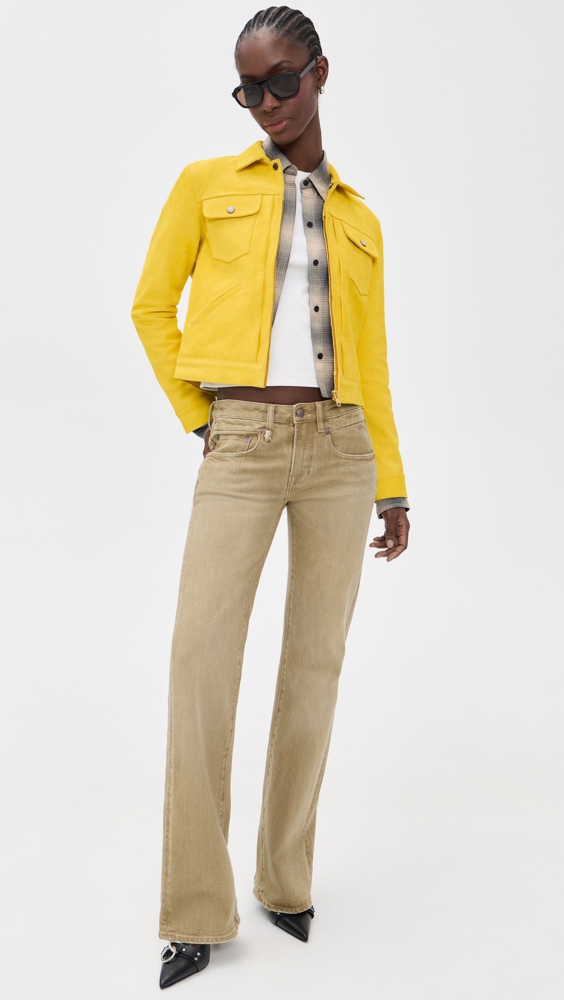 Boy Flare Jeans Olive Green Haze Stretch