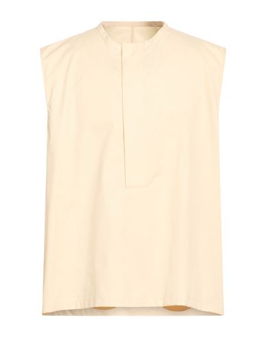 Man Shirt Pastel yellow Size 38 Cotton, Polyester