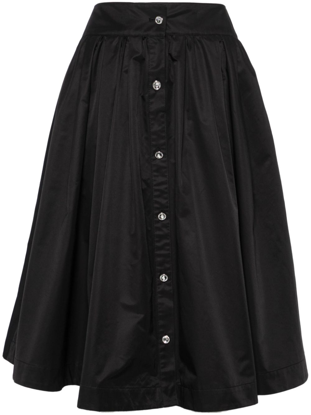 A-line pleated midi skirt - Black