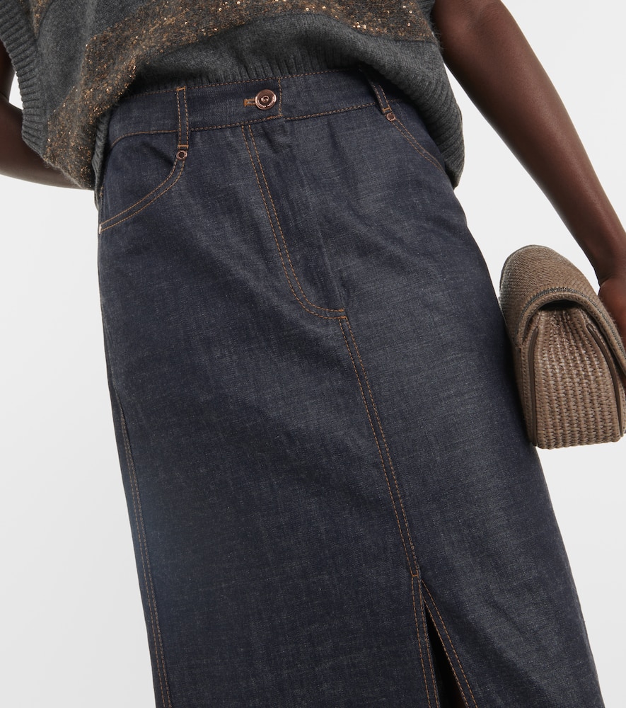 Denim maxi skirt