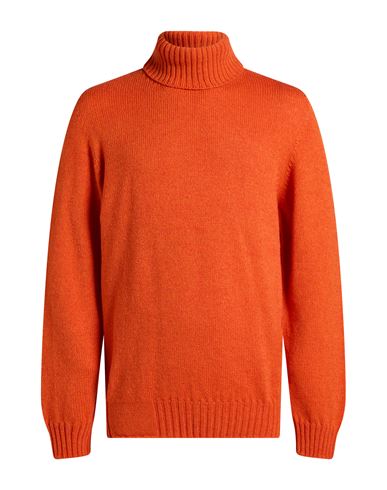 Man Turtleneck Orange Size S Merino Wool