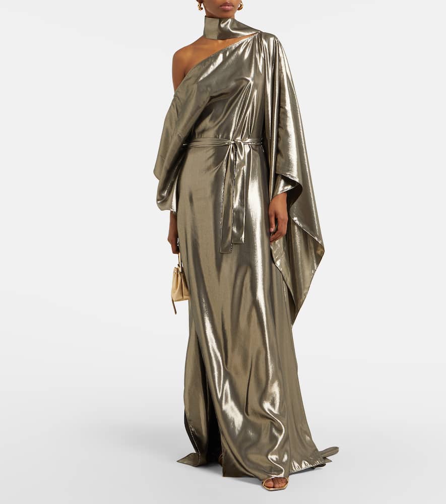 Taylor Seventies silk-blend lamé kaftan