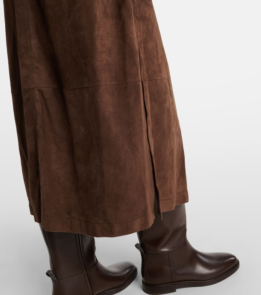 Belted suede coat