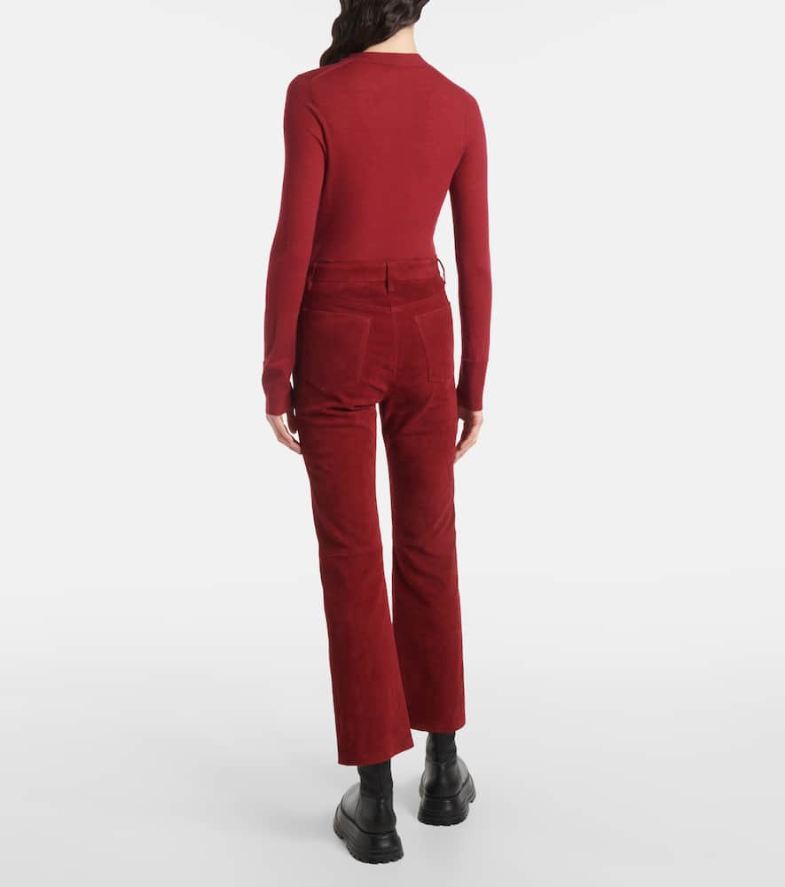 High-rise suede slim pants