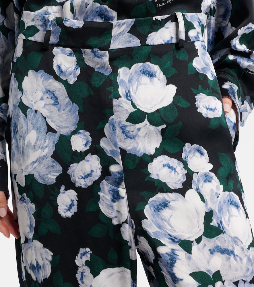 Printed satin pajama pants
