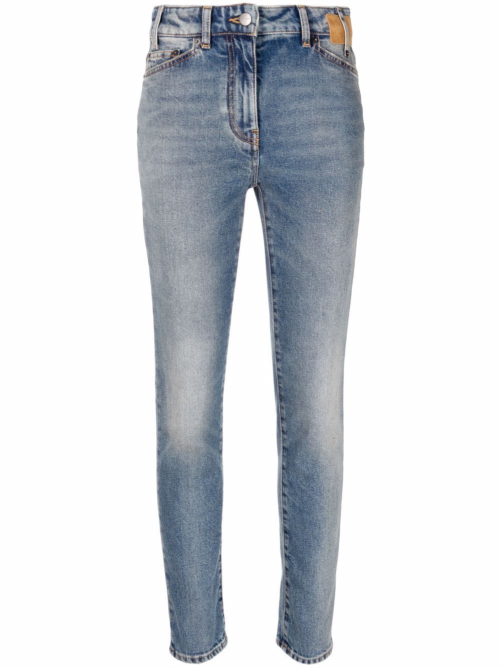 Logo-patch denim jeans - Blue