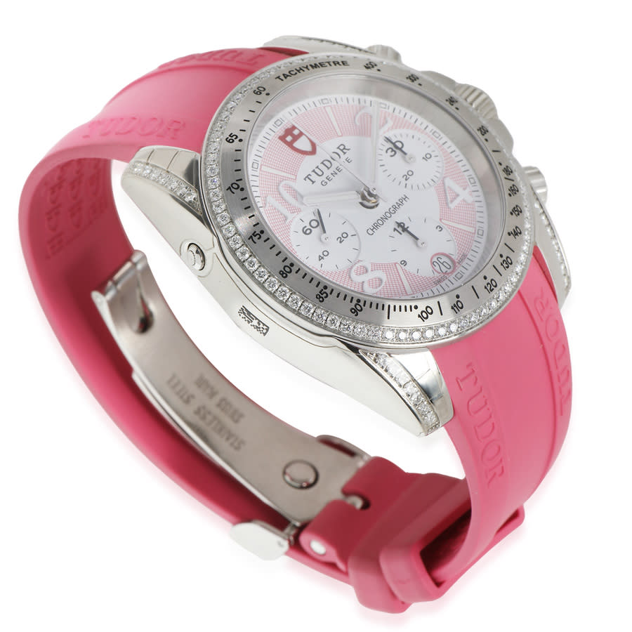Pre-owned Grantour Chronograph Automatic Diamond Pink Dial Ladies Watch 20310