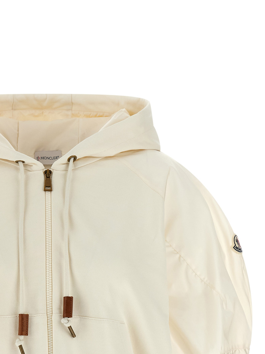 Moncler - short sleeve hooded top ribbed he