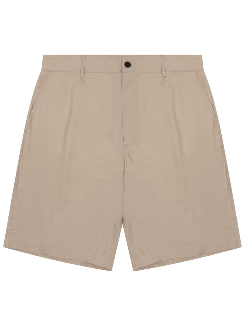 Beige Regular Solid Shorts