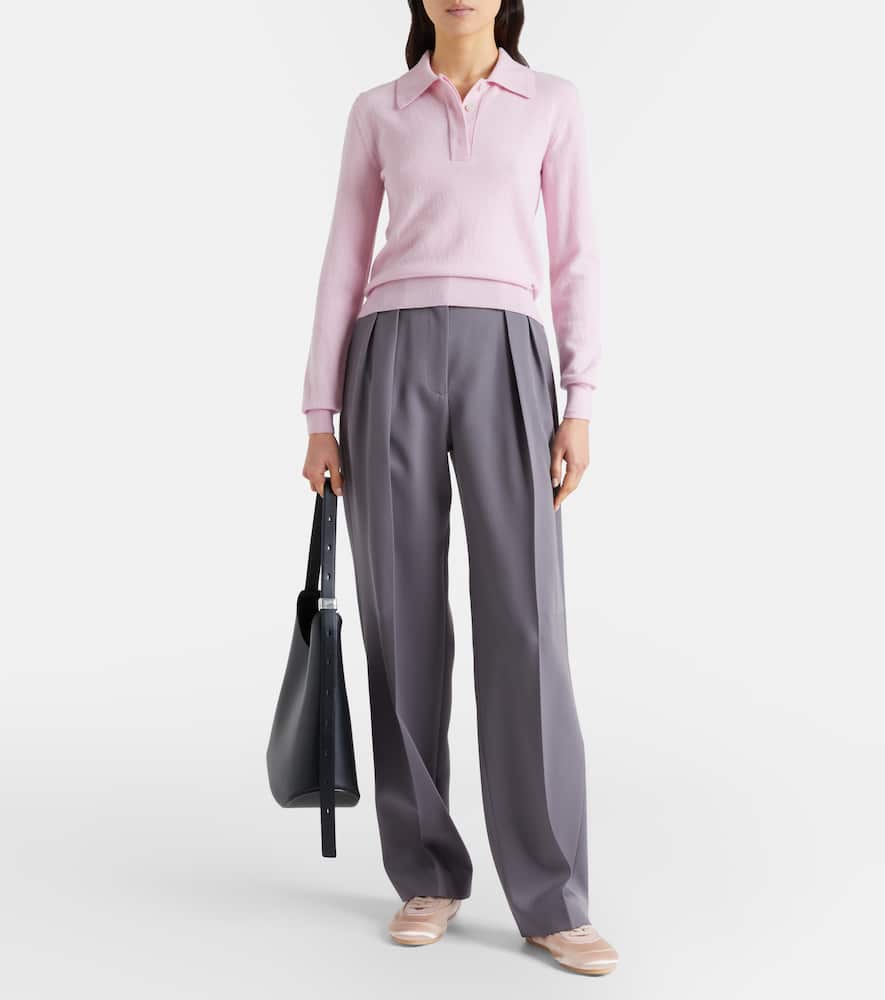 Virgin wool polo sweater