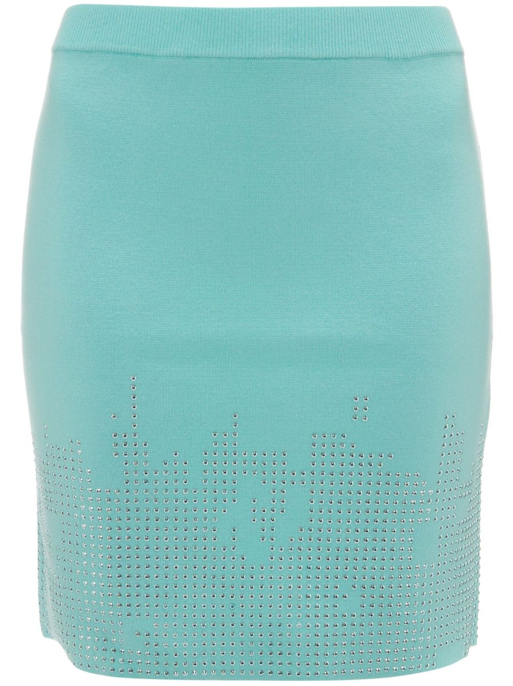 Stud-detail knitted skirt - Blue