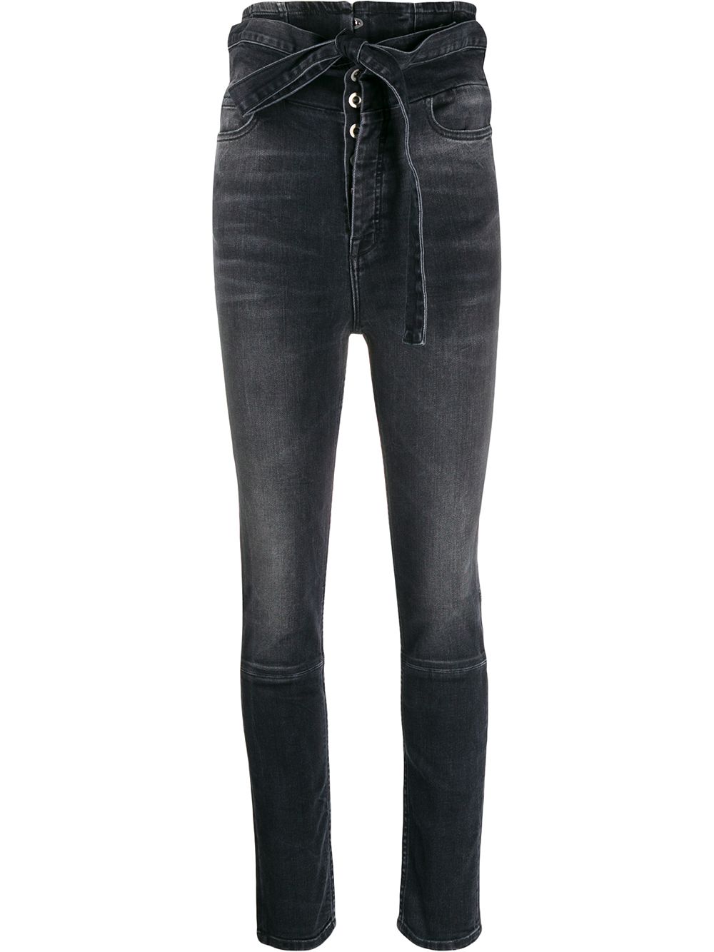 High-waist skinny jeans - Black