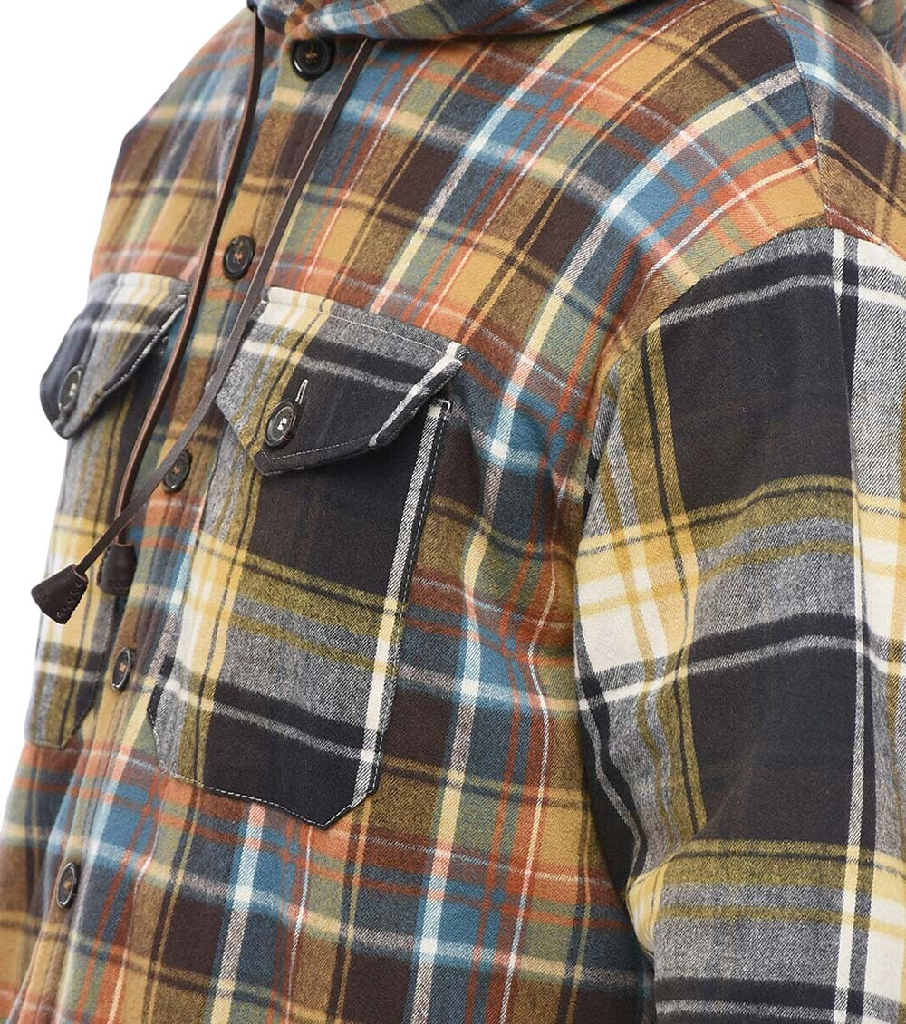 Icon check print hooded jacket
