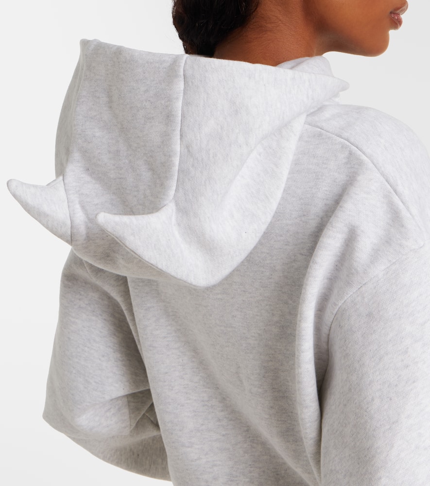 Logo cotton-blend jersey hoodie