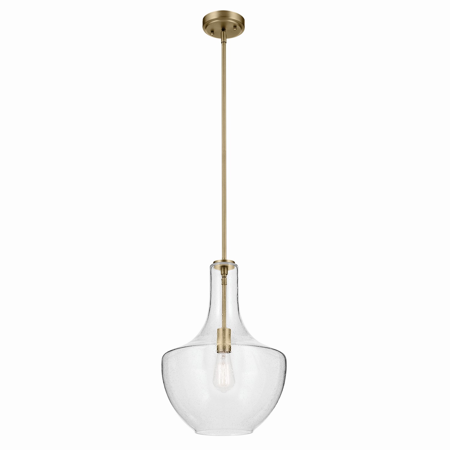 Brushed Nickel Pendant from the Everly Collection