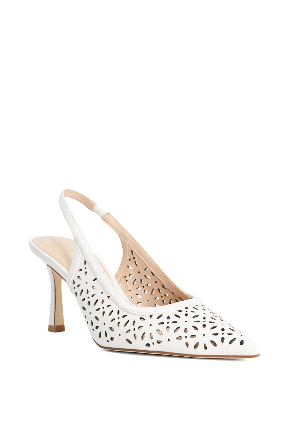 Dune London 'corfu' Leather Heeled Sandals In White