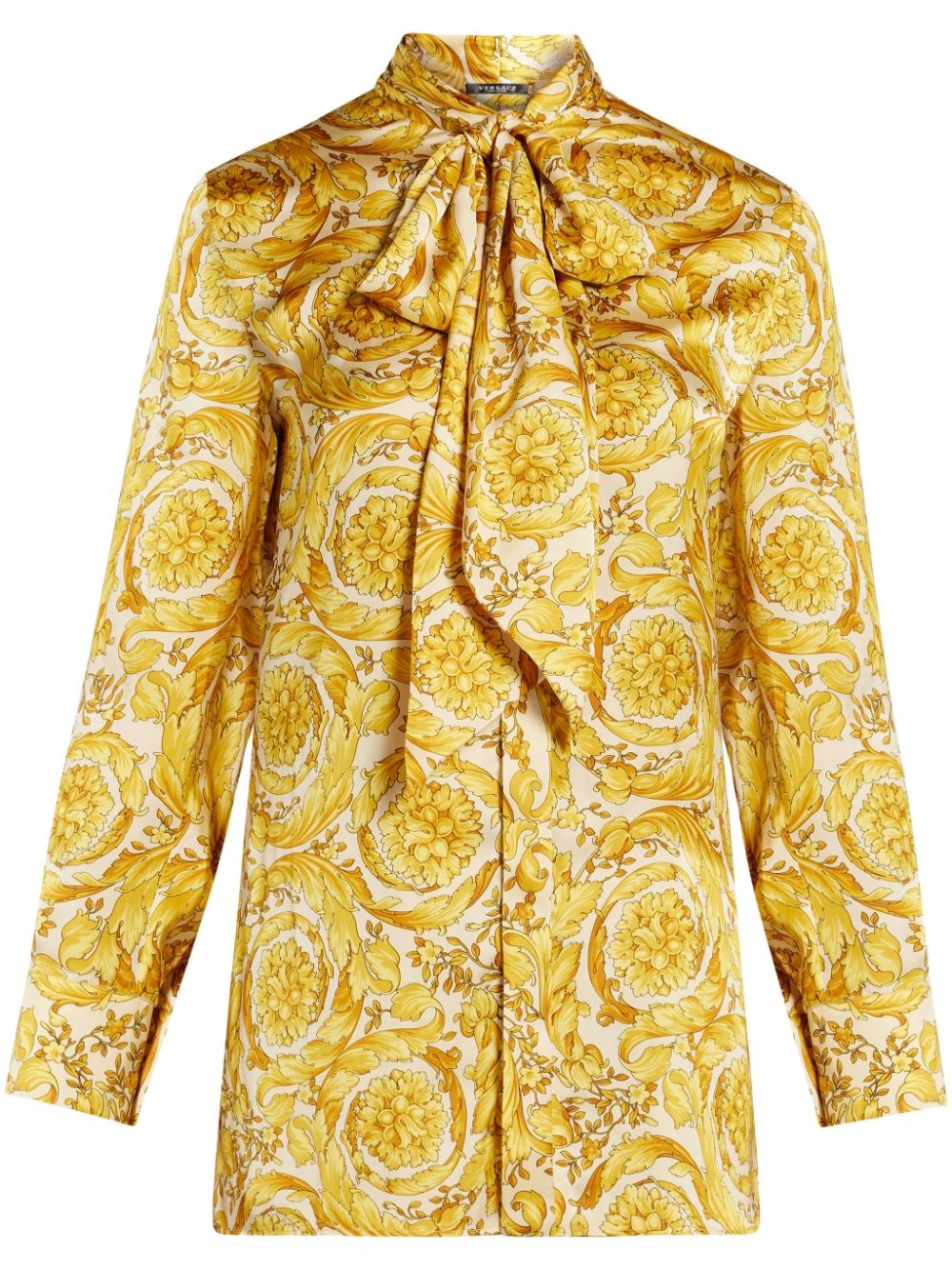 Barocco-print silk shirt - Yellow
