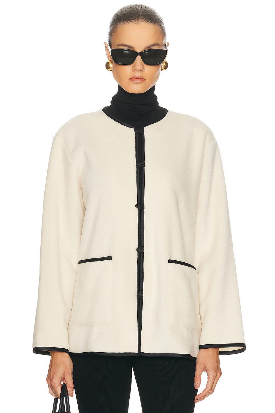 DONNI. The Polar Fleece Jacket in Creme - Cream. XS also in