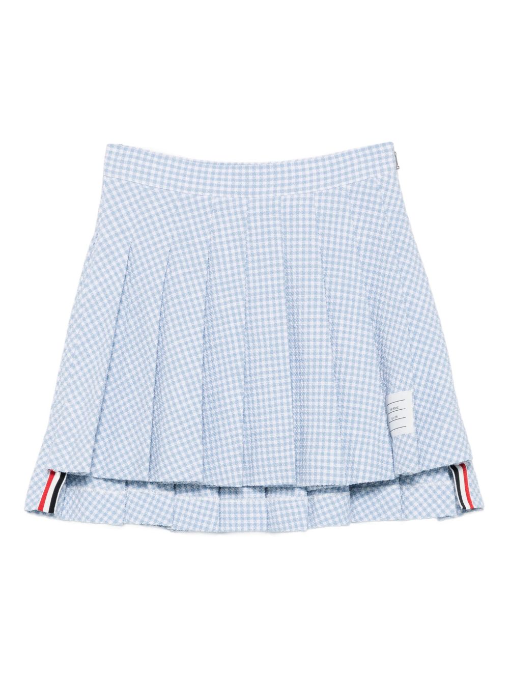 Pleated checked mini skirt - Blue