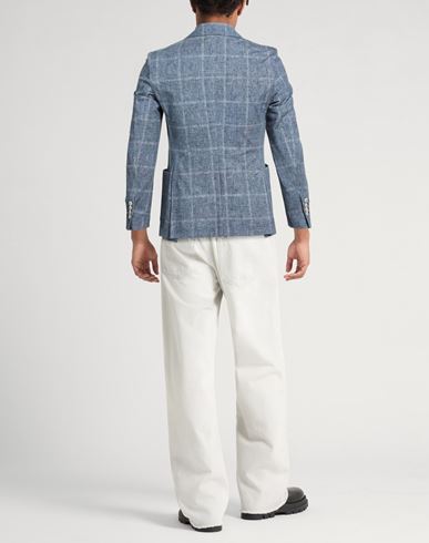 Man Blazer Slate blue Size 36 Cotton, Elastane