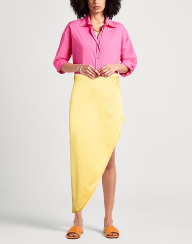 Woman Mini skirt Yellow Size 8 Polyester, Elastane