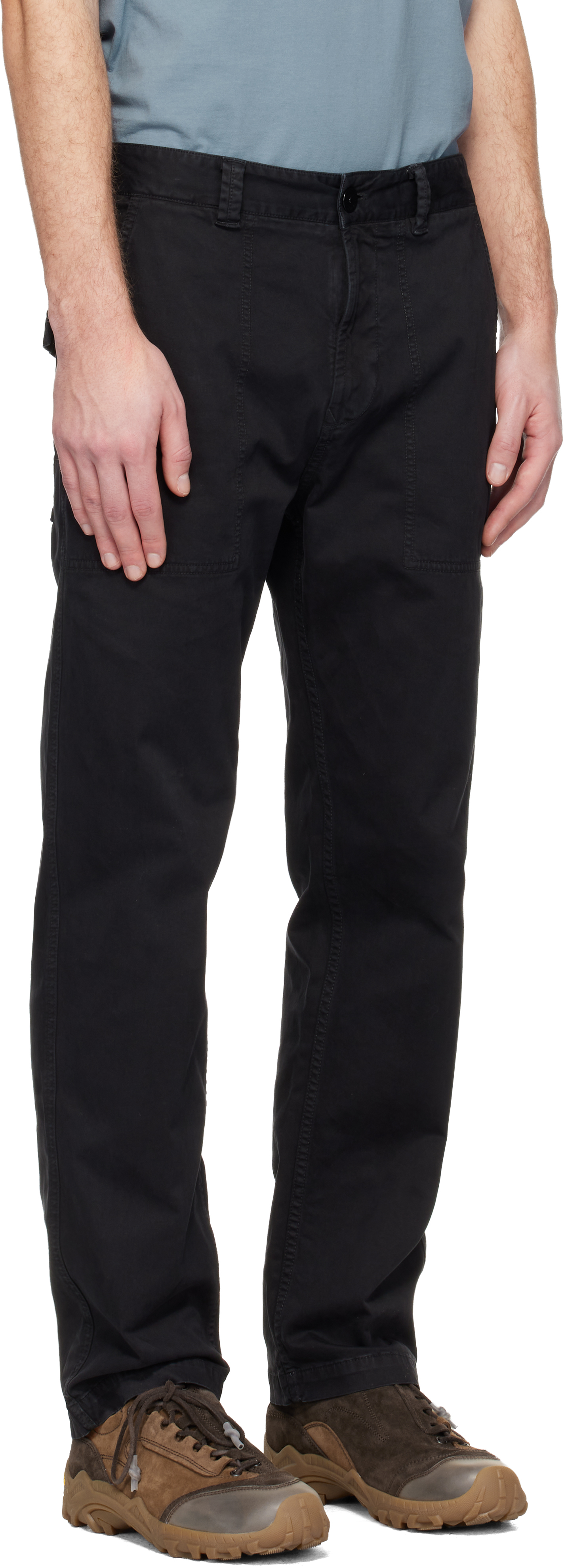 Black 3100003 Organic Cotton Stretch Broken Twill Trousers