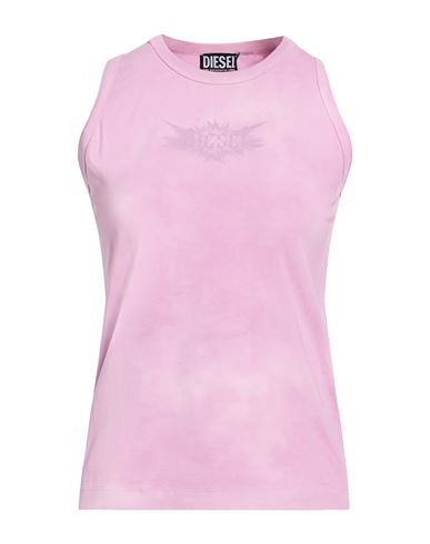 Woman Tank top Mauve Size L Cotton