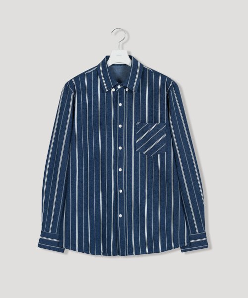 Basic Striped Denim Shirt