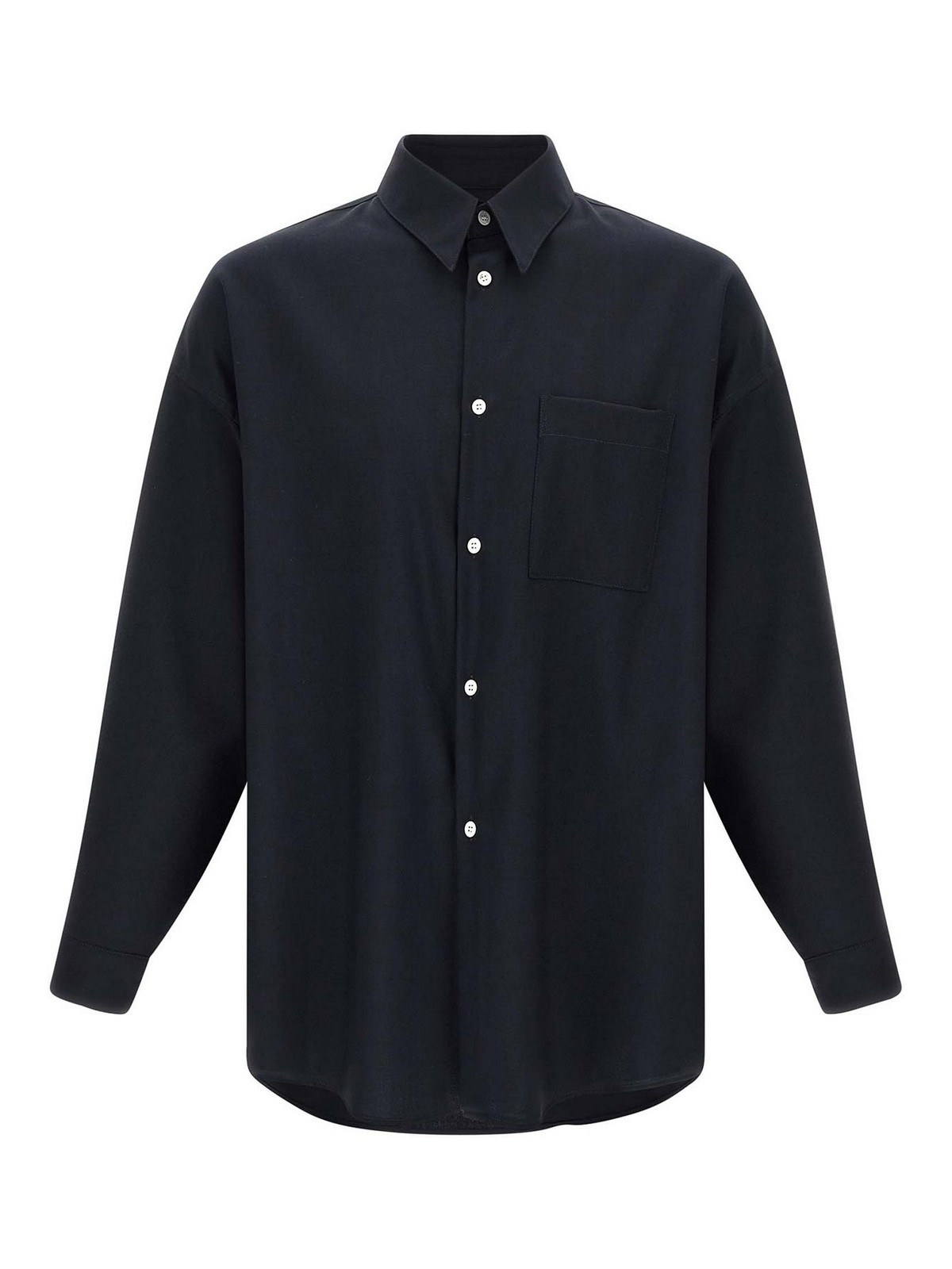 Tropical Wool Shirt And Blouse Blue