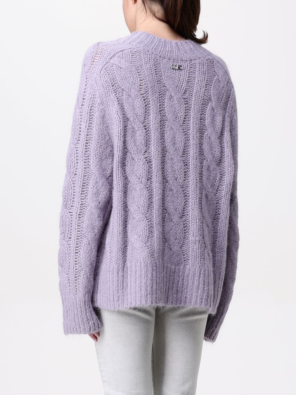 Cable-knit sweater - Purple