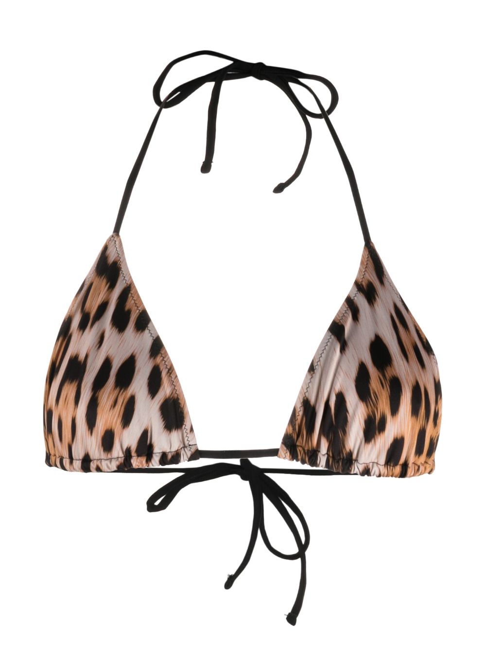 Leopard-print bikini top - Neutrals